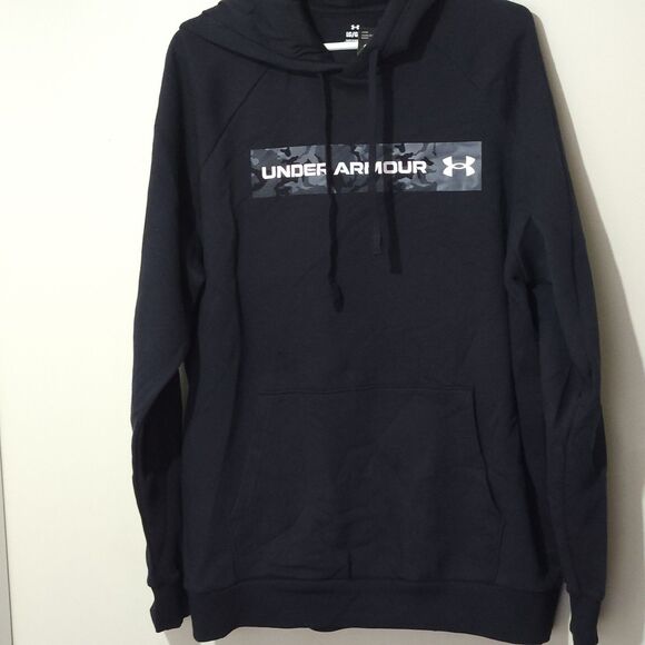Under Armour Hoodie For Men Size Large Black With Pockets Warm - Picture 1 of 12